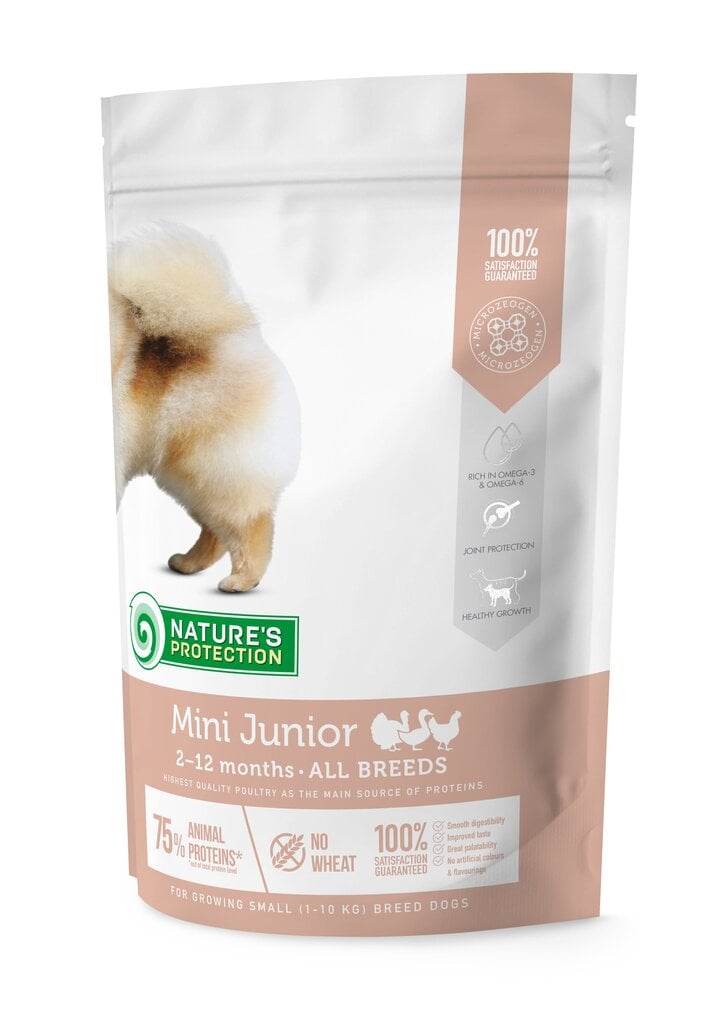 Nature's Protection Mini Junior Poultry Small Breed Dog kuivtoit väikest tõugu koertele, 500 g цена и информация | Koerte kuivtoit ja krõbinad | hansapost.ee