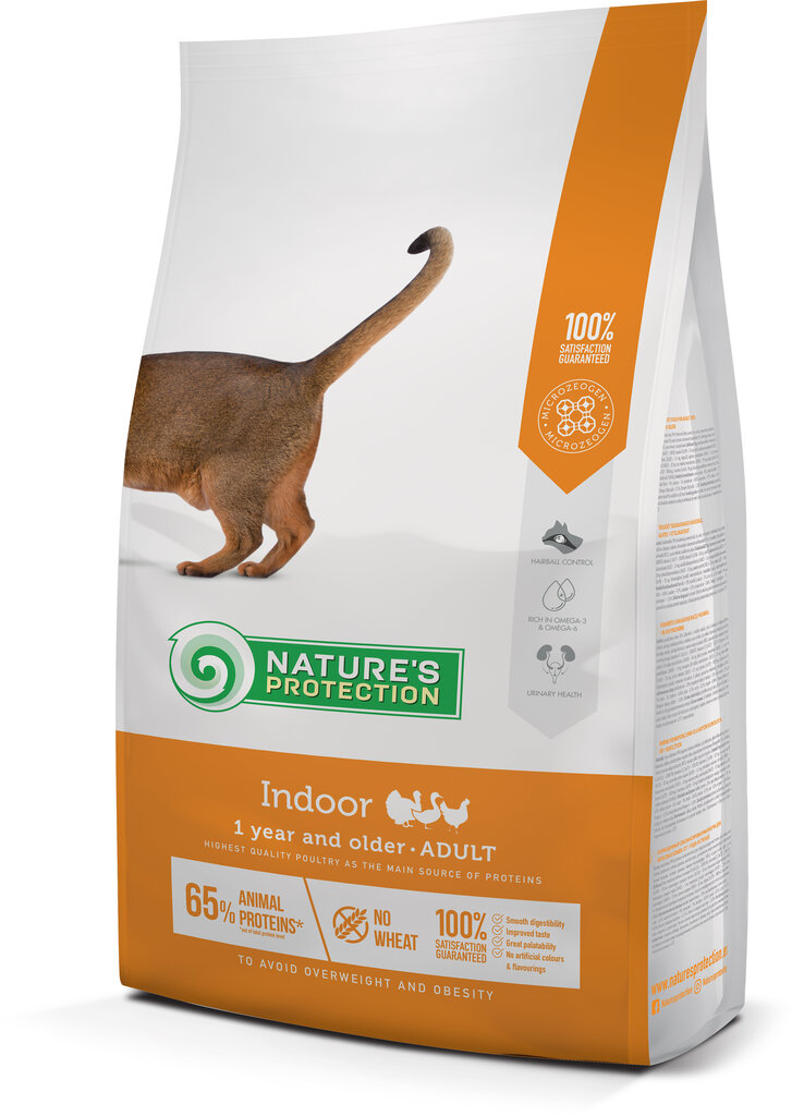 Nature's Protection sausas maistas namuose gyvenančioms suaugusioms katėms Indoor Poultry, 7 kg цена и информация | Kassi kuivtoit ja kassikrõbinad | hansapost.ee