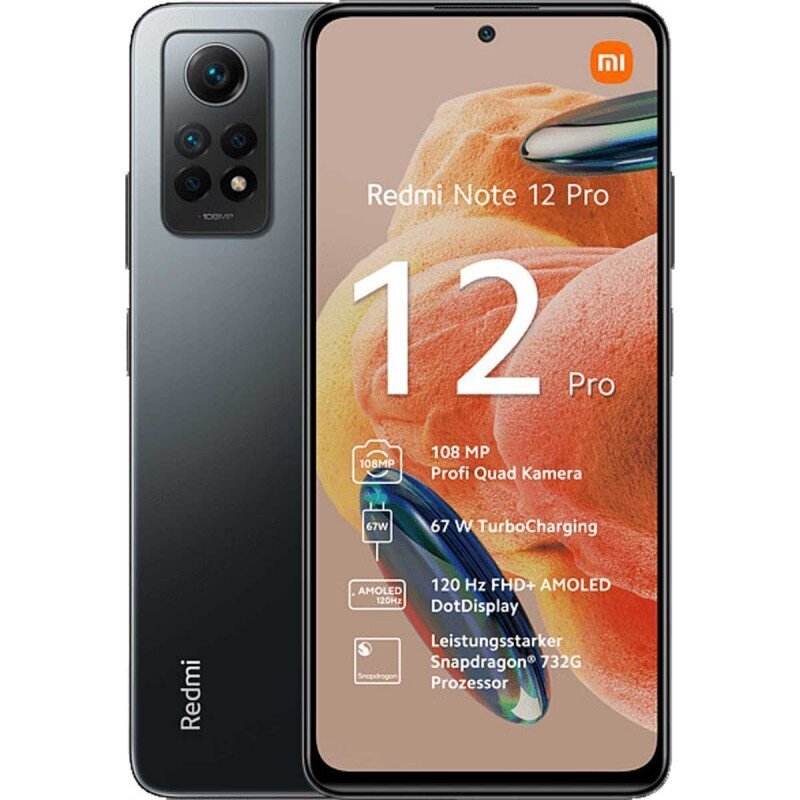 Xiaomi Redmi Note 12 Pro 8/256GB Graphite Gray MZB0DEIEU цена и информация | Telefonid | hansapost.ee