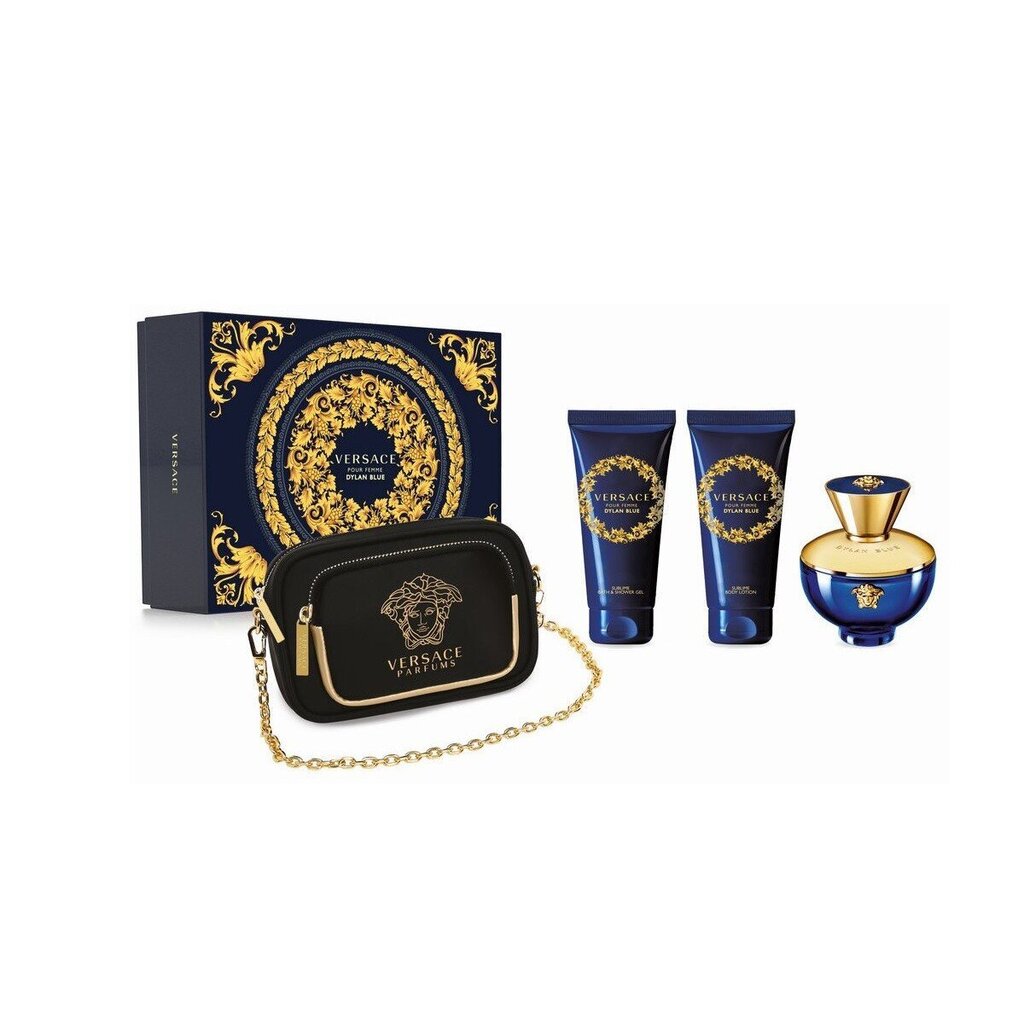 Rinkinys moterims Versace Dylan Blue Femme: EDP 100 ml + dušo gelis 100 ml + kūno losjonas 100 ml + kosmetinė цена и информация | Parfüümid naistele | hansapost.ee