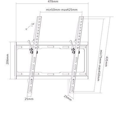 Teleri seinakinnitus Sunne, 32"-55", max 35kg, kallutatav, 25mm, must hind ja info | Teleri seinakinnitused ja hoidjad | hansapost.ee