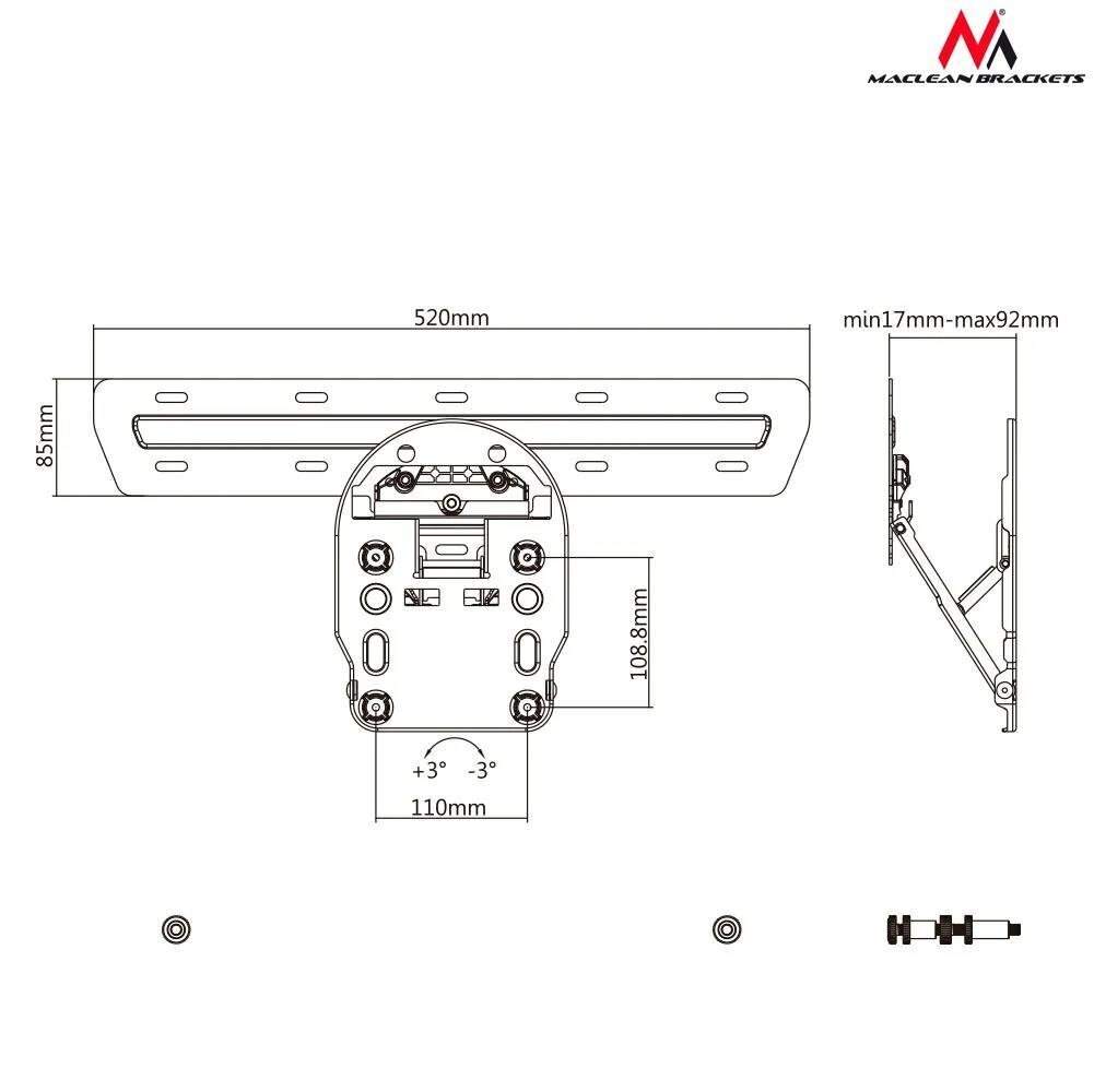 MACLEAN MC-806 price and information | Teleri seinakinnitused ja hoidjad | hansapost.ee