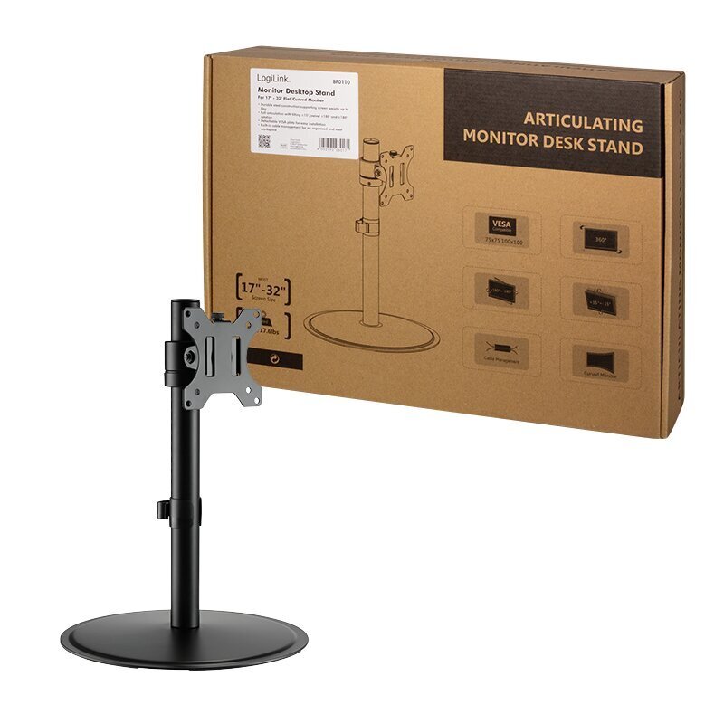 Logilink Monitor Stand BP0110 Desk Mount, 17-32 , Maximum weight (capacity) 8 kg, For Flat цена и информация | Teleri seinakinnitused ja hoidjad | hansapost.ee