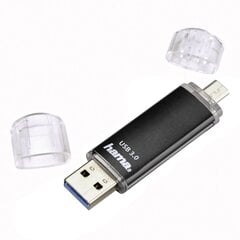 Mälupulk Hama Laeta Twin, USB 2.0​​​​​​​, 32 GB, 10 MB/s, must hind ja info | Hama Mälupulgad ja kõvakettad | hansapost.ee