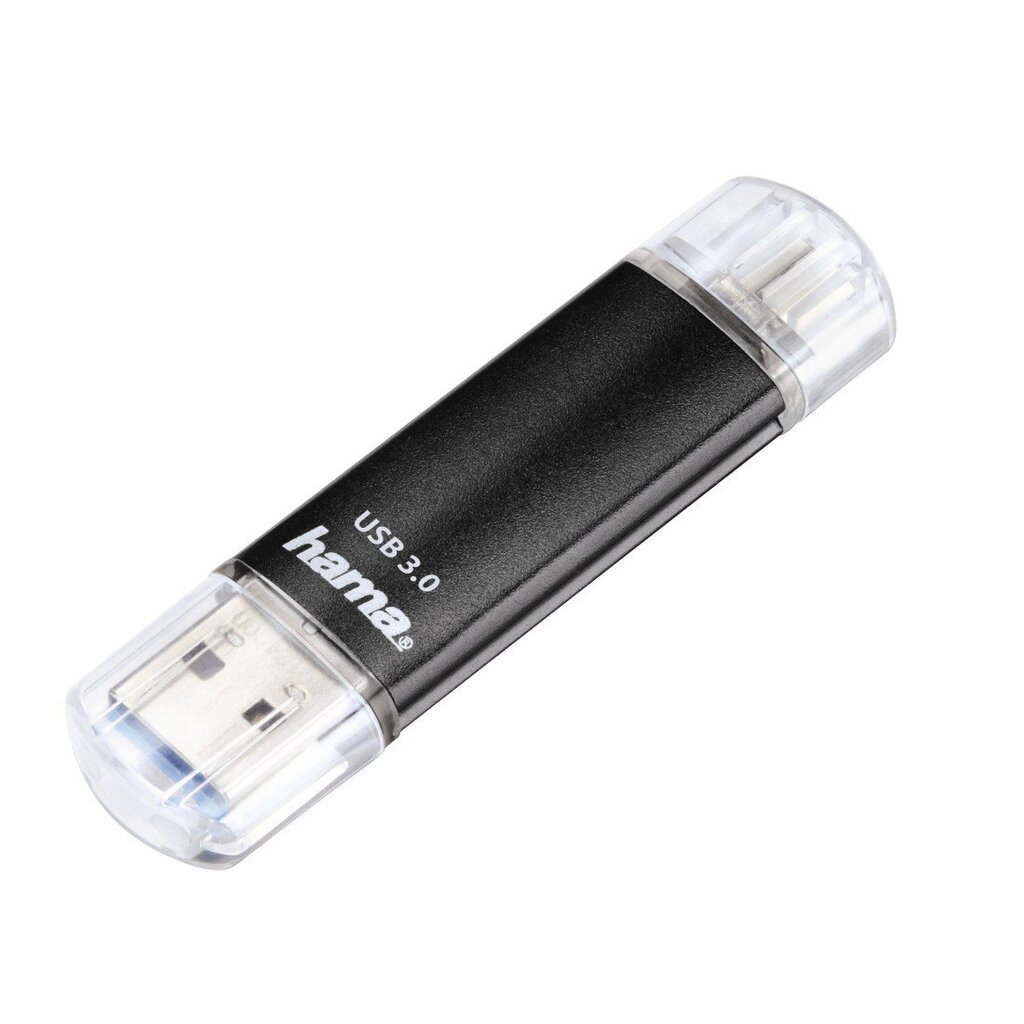 Mälupulk Hama Laeta Twin, USB 2.0​​​​​​​, 32 GB, 10 MB/s, must цена и информация | Mälupulgad | hansapost.ee