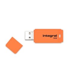 USB-Карта памяти Integral Neon 16GB, Оранжевая цена и информация | USB накопители данных | hansapost.ee