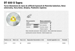 Отрезной диск Klingspor DT600U цена и информация | Механические инструменты | hansapost.ee