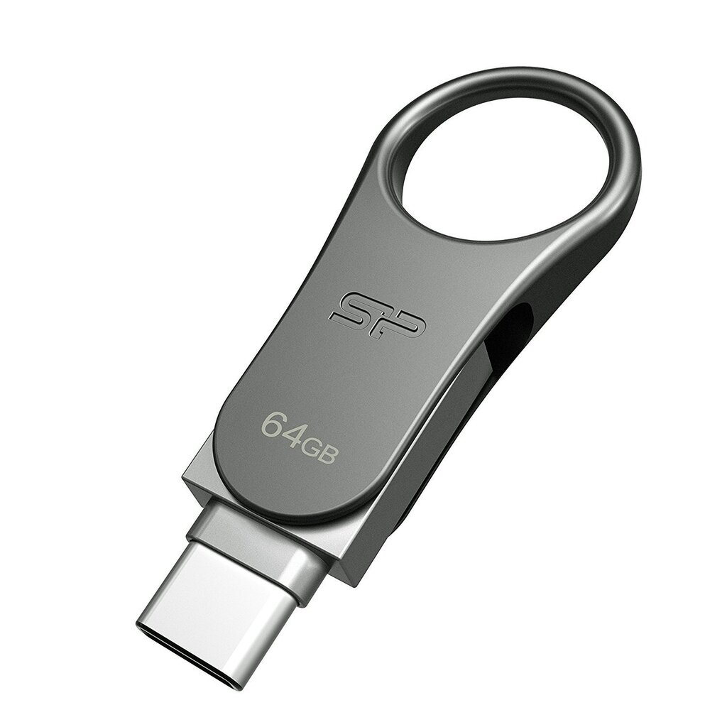 Silicon Power memory USB Mobile C80 64GB USB 3.0 Type-C Silver цена и информация | Mälupulgad | hansapost.ee