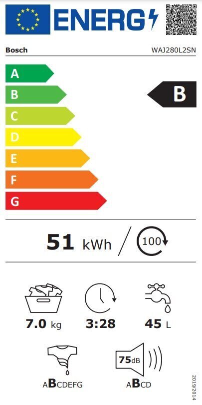 Bosch WAJ280L2SN цена и информация | Pesumasinad | hansapost.ee