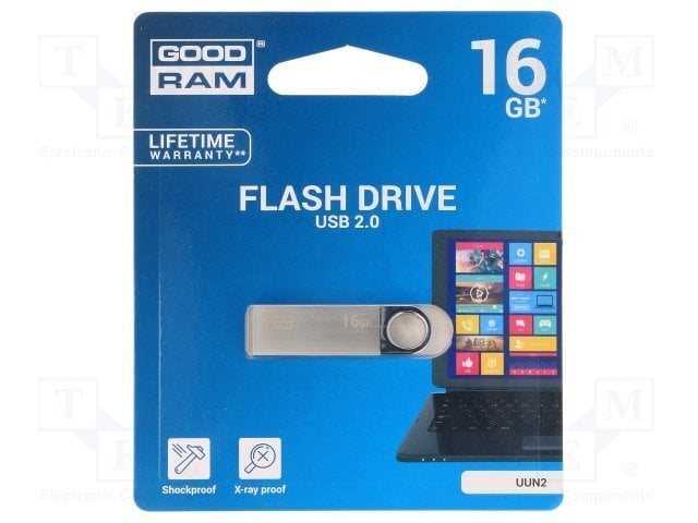 Mälupulk GOODRAM - UUN2 16GB Silver USB2.0 цена и информация | Mälupulgad | hansapost.ee