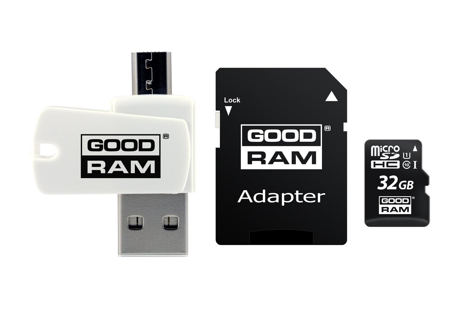 Goodram All In One 32GB Class 10/UHS 1 + Adapter + USB Reader цена и информация | Mälupulgad | hansapost.ee