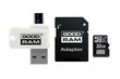 Goodram All In One 32GB Class 10/UHS 1 + Adapter + USB Reader hind ja info | Mälupulgad | hansapost.ee