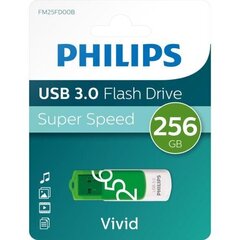 PHILIPS USB 3.0 FLASH DRIVE VIVID EDITION, 256GB, зелёная цена и информация | USB накопители данных | hansapost.ee