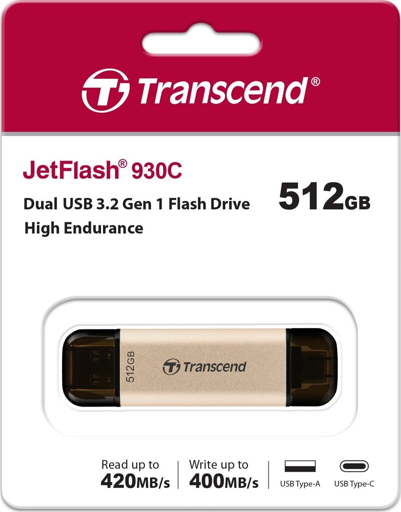 Transcend JetFlash 930C 512GB hind ja info | Mälupulgad | hansapost.ee