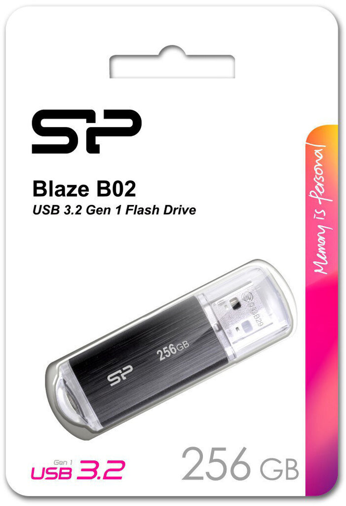 Silicon Power mälupulk 256GB Blaze B02, must hind ja info | Mälupulgad | hansapost.ee
