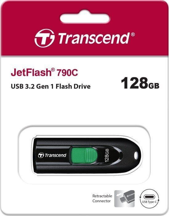 USB 3.2 mälupulk 128GB Transcend JetFlash 790C hind ja info | Mälupulgad | hansapost.ee