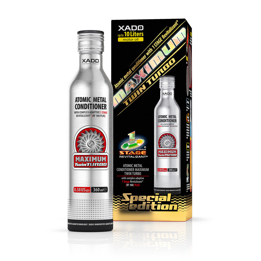 Atoomiline metalli konditsioneer Xado 1 Stage Maximum Twin Turbo (karp, pudel 360 ml) hind ja info | Kütuselisandid ja õlilisandid | hansapost.ee