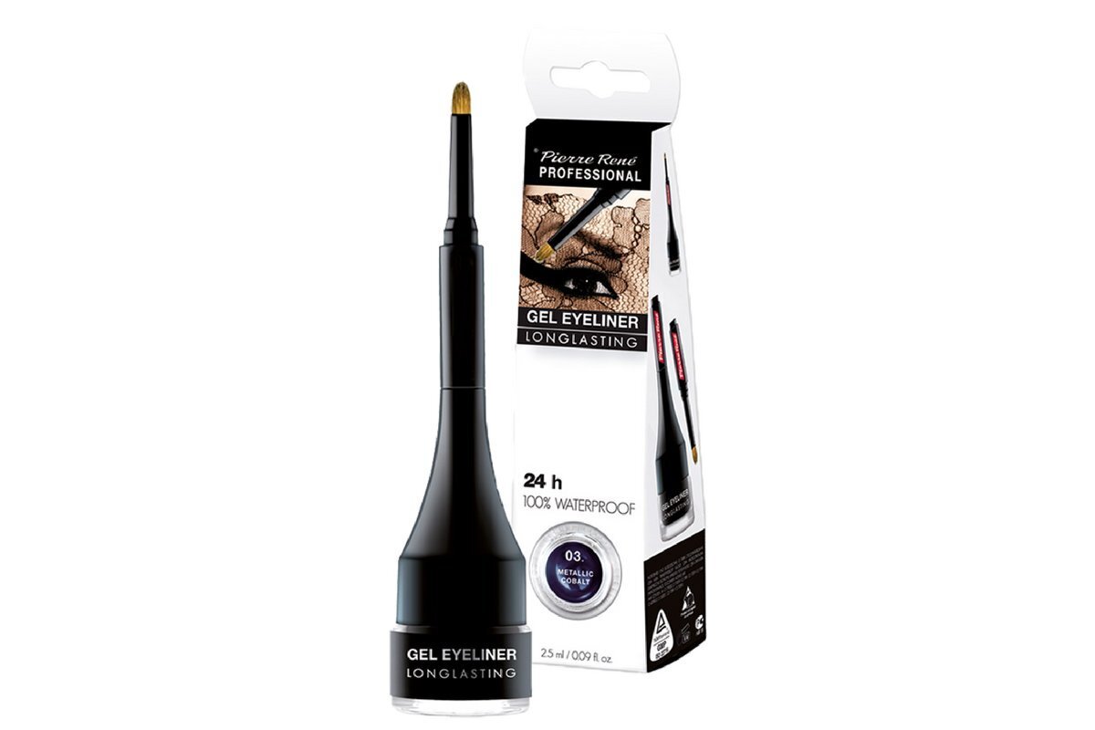 Pierre Rene Gel Eyeliner silmalainer 2.5 ml, 01 Carbon Black цена и информация | Lauvärvid, ripsmetušid ja silmapliiatsid | hansapost.ee