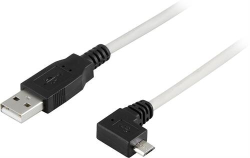 Deltaco Right Angle USB-A/Micro-USB B, 2 m hind ja info | Mobiiltelefonide kaablid | hansapost.ee