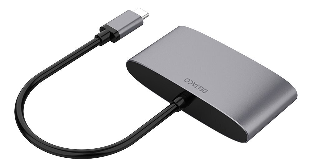 Adapter Deltaco USBC-HDMI22 USB-C/HDMI/USB A цена и информация | USB adapterid ja jagajad | hansapost.ee