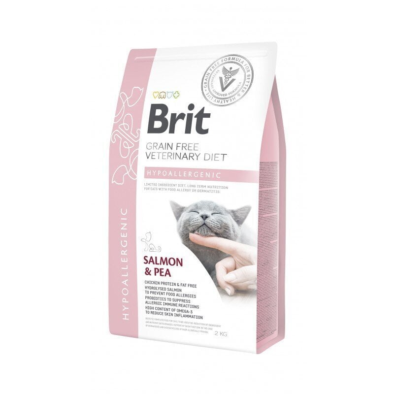 Brit GF Veterinary Diets täiskasvanud kassidele koos lõhe ja hernestega Hypoallergenic, 5 kg цена и информация | Kassi kuivtoit ja kassikrõbinad | hansapost.ee