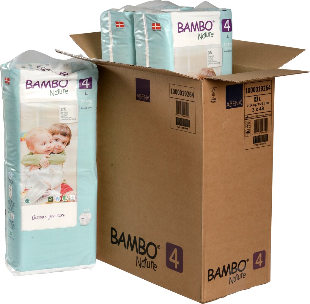 Orgaanilised püksmähkmed Bambo Nature 4 (7-14 kg), 144 tk цена и информация | Mähkmed, riidest mähkmed | hansapost.ee