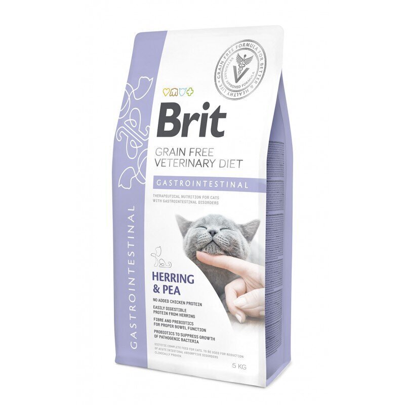 Brit GF Veterinary Diets täiskasvanud kassidele koos heeringa ja hernega Gastrointestinal, 5 kg цена и информация | Kassi kuivtoit ja kassikrõbinad | hansapost.ee