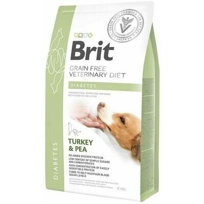 Brit GF Veterinary Diets täiskasvanud koertele koos kalkuni ja hernestega Diabetes, 2 kg цена и информация | Koerte kuivtoit ja krõbinad | hansapost.ee