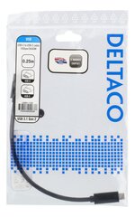 Deltaco USBC-1120, USB-C, 0.25m hind ja info | Mobiiltelefonide kaablid | hansapost.ee