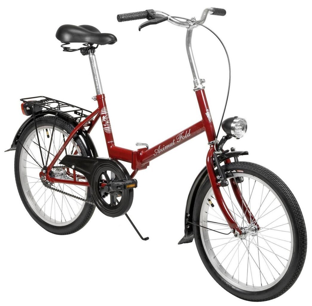 Kokkupandav jalgratas Azimut Fold 20" 2023, punane цена и информация | Jalgrattad | hansapost.ee