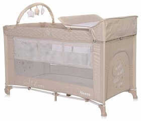 Дорожная кроватка-манеж Lorelli Noemi Plus 2 Layers, Fog Beige Star цена и информация | Дорожные кроватки | hansapost.ee