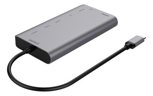 Jaotur Deltaco USBC-HDMI19 USB-C/HDMI/DisplayPort/USB/RJ45/SD hind ja info | USB adapterid ja jagajad | hansapost.ee