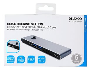 Jaotur Deltaco USBC-HDMI21, HDMI/DisplayPort/USB-A/USB-C hind ja info | USB adapterid ja jagajad | hansapost.ee