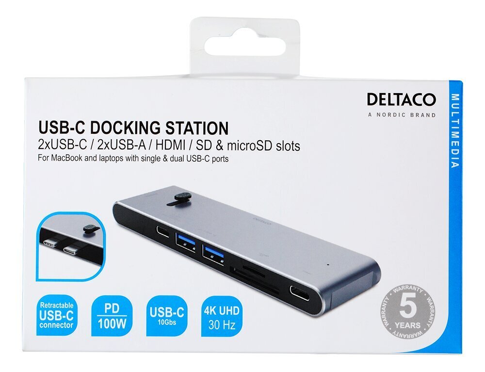 Jaotur Deltaco USBC-HDMI21, HDMI/DisplayPort/USB-A/USB-C цена и информация | USB adapterid ja jagajad | hansapost.ee