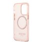 Guess Translucent MagSafe Compatible Case for iPhone 13 Pro Max Pink цена и информация | Telefonide kaitsekaaned ja -ümbrised | hansapost.ee