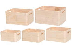 4Living набор деревянных ящиков, 5 шт. цена и информация | Корзины и ящики для хранения | hansapost.ee