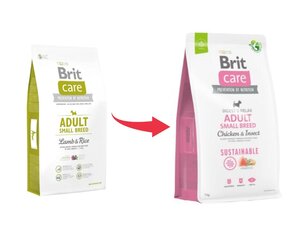 Brit Care Sustainable Adult Small Breed Chicken&Insect koeratoit 3kg hind ja info | Brit Care Koerad | hansapost.ee