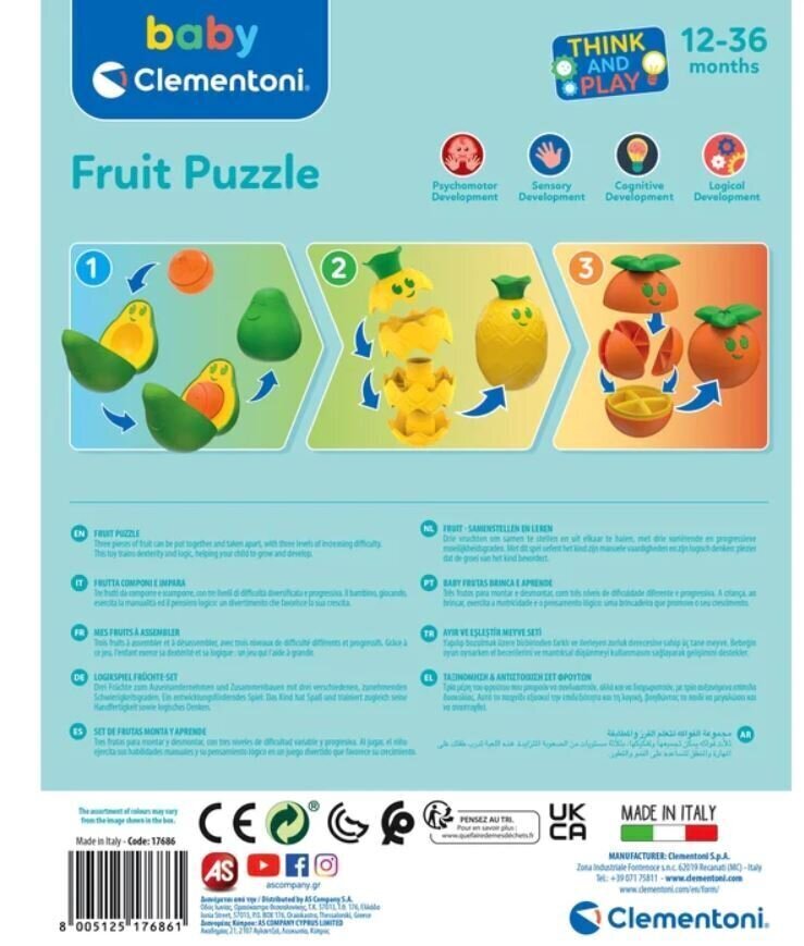 Mäng Clementoni Baby Puuviljad 17686 hind ja info | Beebide mänguasjad | hansapost.ee