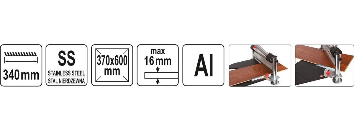 Giljotiin, laminaadile 340 mm Yato (YT-37311) hind ja info | Käsitööriistad | hansapost.ee