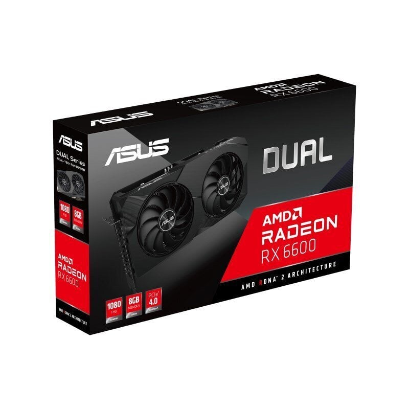 Asus Dual Radeon RX 6600 V2 8GB GDDR6 (DUAL-RX6600-8G-V2) цена и информация | Videokaardid | hansapost.ee