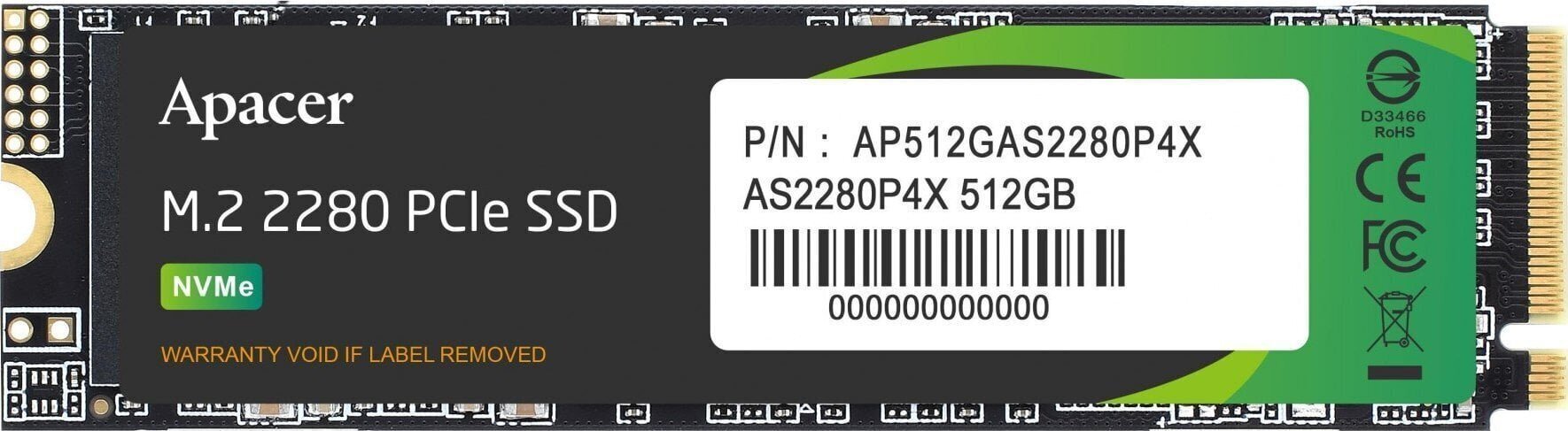 Apacer AS2280P4X 512GB M.2 2280 (AP512GAS2280P4X-1) hind ja info | Sisemised kõvakettad | hansapost.ee