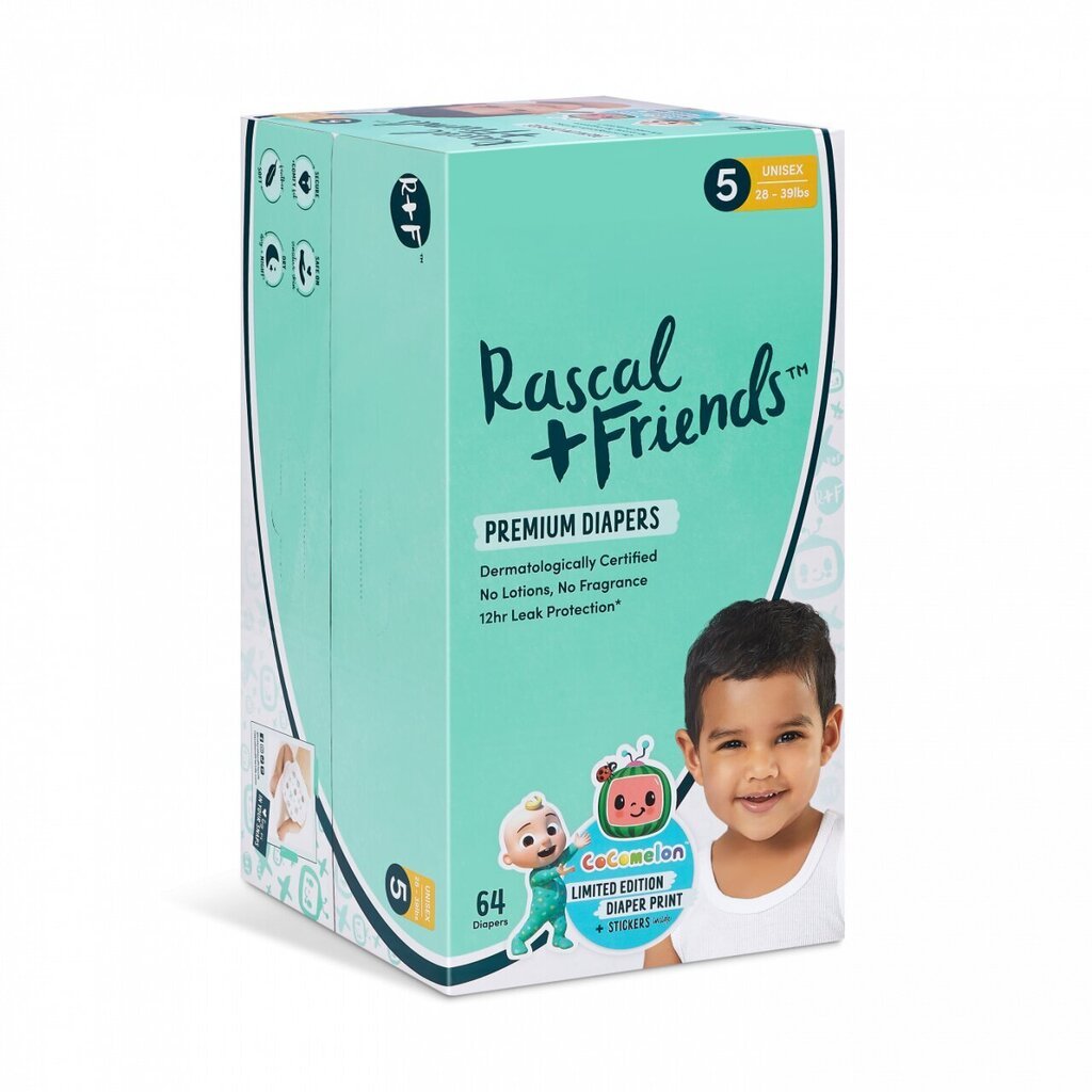 Mähkmed Rascal and Friends, suurus 5, 13-18 kg, 64 tk. цена и информация | Mähkmed, riidest mähkmed | hansapost.ee