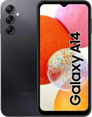 Samsung Galaxy A14 4/128GB SM-A145RZK Black цена и информация | Мобильные телефоны | hansapost.ee