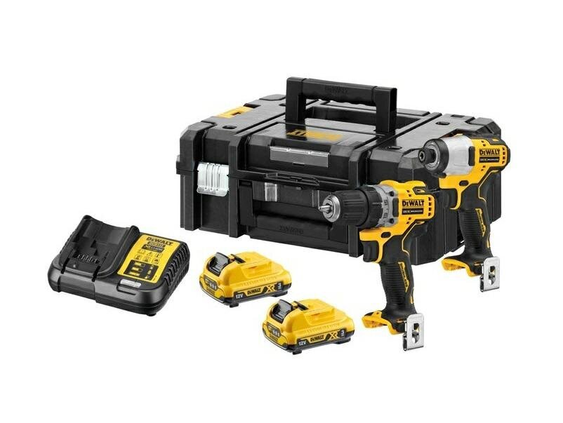 Puur Dewalt kombo 12V DCK2110L2T (DCD701+DCF801) 2x3.0Ah TSTAK II DCK2110L2T цена и информация | Akutrellid, puurid ja kruvikeerajad | hansapost.ee