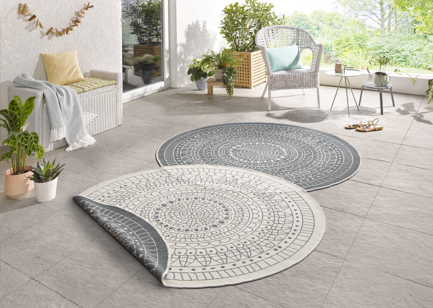 Vaip Northrugs Twin Porto Grey Cream, 140x140 cm цена и информация | Vaibad | hansapost.ee