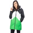 Женская длинная зимняя куртка Luhta HALIVAARA, зелено-бело-черная