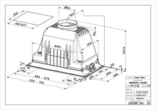 Integreeritav õhupuhasti Faber INKA PLUS HCS BK A70, laius 70 cm hind ja info | Õhupuhastid | hansapost.ee