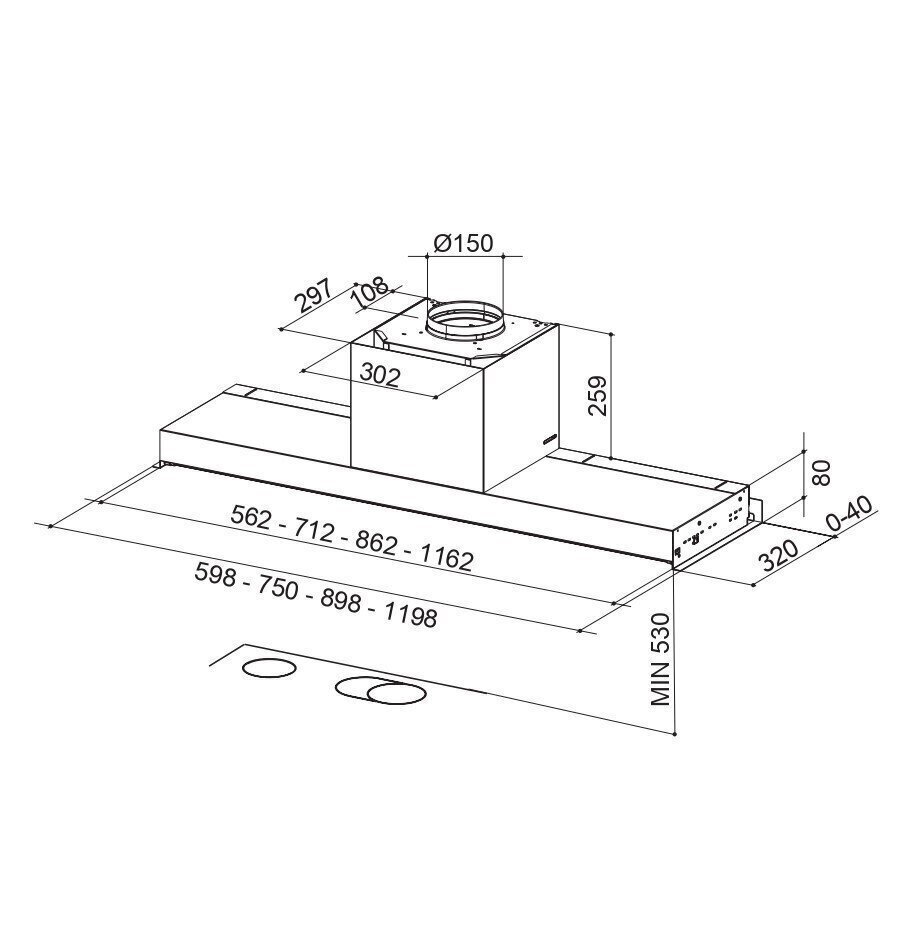 Faber IN-NOVA PREMIUM WH M A90, integreeritav õhupuhasti, 90 cm, valge цена и информация | Õhupuhastid | hansapost.ee