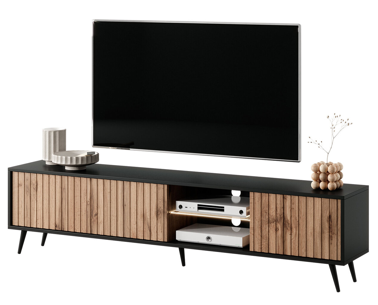 TV-laud Selsey Bello 175 cm, must/pruun hind ja info | Televiisori alused | hansapost.ee