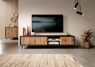 Столик под телевизор Selsey Bello 175 см, черный/коричневый цена и информация | Тумбы под телевизор | hansapost.ee